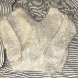 Love Tree Cream V-Neck Sweater